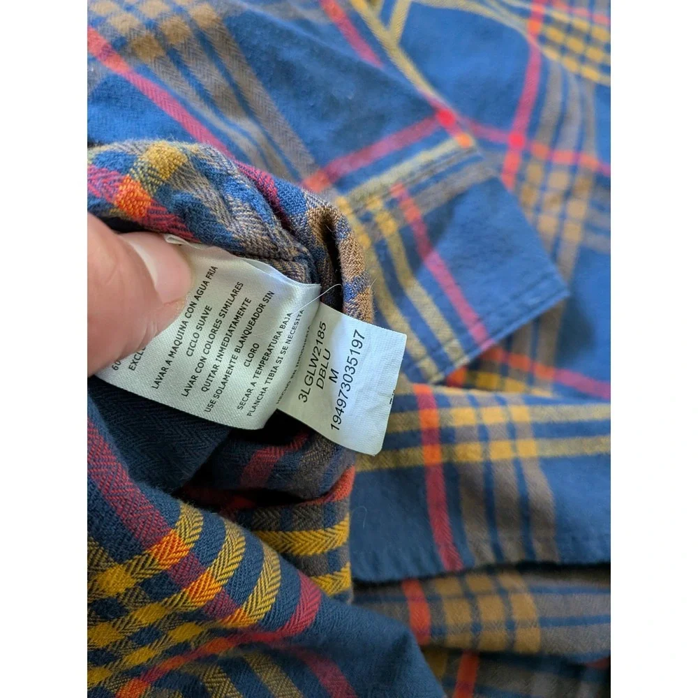 Levi's‎ 2-Pocket Flannel Shirt Button Up Long Sleeve Medium Blue Yellow Red